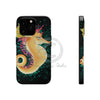 Cute Seahorse Lady Magenta Orange Teal Splash Black Ink Art Case Mate Tough Phone Cases Iphone 13
