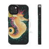 Cute Seahorse Lady Magenta Orange Teal Splash Black Ink Art Case Mate Tough Phone Cases Iphone 14