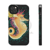 Cute Seahorse Lady Magenta Orange Teal Splash Black Ink Art Case Mate Tough Phone Cases Iphone 14
