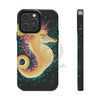 Cute Seahorse Lady Magenta Orange Teal Splash Black Ink Art Case Mate Tough Phone Cases Iphone 14