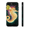 Cute Seahorse Lady Magenta Orange Teal Splash Black Ink Art Case Mate Tough Phone Cases Iphone 7