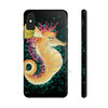 Cute Seahorse Lady Magenta Orange Teal Splash Black Ink Art Case Mate Tough Phone Cases Iphone X