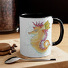 Cute Seahorse Lady Magenta Orange Teal Splash Ink Art Accent Coffee Mug 11Oz