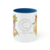 Cute Seahorse Lady Magenta Orange Teal Splash Ink Art Accent Coffee Mug 11Oz Blue /