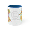 Cute Seahorse Lady Magenta Orange Teal Splash Ink Art Accent Coffee Mug 11Oz Blue /