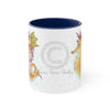 Cute Seahorse Lady Magenta Orange Teal Splash Ink Art Accent Coffee Mug 11Oz Navy /