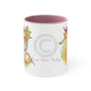 Cute Seahorse Lady Magenta Orange Teal Splash Ink Art Accent Coffee Mug 11Oz Pink /