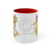 Cute Seahorse Lady Magenta Orange Teal Splash Ink Art Accent Coffee Mug 11Oz Red /