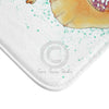 Cute Seahorse Lady Magenta Orange Teal Splash Ink Art Bath Mat Home Decor