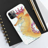 Cute Seahorse Lady Magenta Orange Teal Splash Ink Art Case Mate Tough Phone Cases