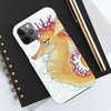 Cute Seahorse Lady Magenta Orange Teal Splash Ink Art Case Mate Tough Phone Cases
