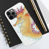 Cute Seahorse Lady Magenta Orange Teal Splash Ink Art Case Mate Tough Phone Cases