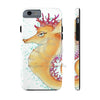 Cute Seahorse Lady Magenta Orange Teal Splash Ink Art Case Mate Tough Phone Cases Iphone 6/6S