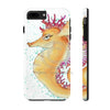 Cute Seahorse Lady Magenta Orange Teal Splash Ink Art Case Mate Tough Phone Cases Iphone 7 Plus 8