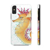 Cute Seahorse Lady Magenta Orange Teal Splash Ink Art Case Mate Tough Phone Cases Iphone X