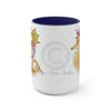 Cute Seahorse Lady Magenta Orange Teal Splash Ink Art Two-Tone Coffee Mugs 15Oz Mug