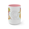 Cute Seahorse Lady Magenta Orange Teal Splash Ink Art Two-Tone Coffee Mugs 15Oz Mug
