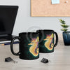 Cute Seahorse Lady Magenta Orange Teal Splash Ink Black Mug 11Oz Mug