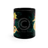 Cute Seahorse Lady Magenta Orange Teal Splash Ink Black Mug 11Oz Mug