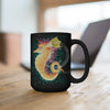 Cute Seahorse Lady Magenta Orange Teal Splash Ink Black Mug 15 Oz