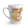 Cute Seahorse Lady Magenta Orange Teal Splash Ink Latte Mug 12Oz Mug
