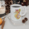 Cute Seahorse Lady Magenta Orange Teal Splash Ink Mug 11Oz