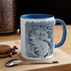 Cute Seahorse Monochrome Blue Watercolor Art Accent Coffee Mug 11Oz