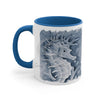 Cute Seahorse Monochrome Blue Watercolor Art Accent Coffee Mug 11Oz