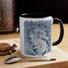 Cute Seahorse Monochrome Blue Watercolor Art Accent Coffee Mug 11Oz