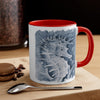 Cute Seahorse Monochrome Blue Watercolor Art Accent Coffee Mug 11Oz