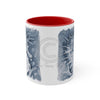 Cute Seahorse Monochrome Blue Watercolor Art Accent Coffee Mug 11Oz Red /