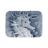 Cute Seahorse Monochrome Blue Watercolor Art Bath Mat 24 × 17 Home Decor