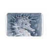 Cute Seahorse Monochrome Blue Watercolor Art Bath Mat 34 × 21 Home Decor