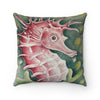 Cute Seahorse Red Watercolor Art Square Pillow 14 × Home Decor