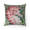 Cute Seahorse Red Watercolor Art Square Pillow Home Decor