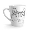 Cute Serious Husky Dog Art White Latte Mug Mug