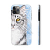Cute Silver Tabby Cat Snow Watercolor Art Case Mate Tough Phone Cases Iphone 11 Pro Max