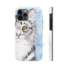 Cute Silver Tabby Cat Snow Watercolor Art Case Mate Tough Phone Cases Iphone 12 Pro