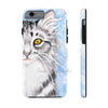 Cute Silver Tabby Cat Snow Watercolor Art Case Mate Tough Phone Cases Iphone 6/6S