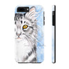 Cute Silver Tabby Cat Snow Watercolor Art Case Mate Tough Phone Cases Iphone 7 Plus 8