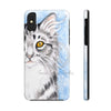 Cute Silver Tabby Cat Snow Watercolor Art Case Mate Tough Phone Cases Iphone X