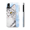 Cute Silver Tabby Cat Snow Watercolor Art Case Mate Tough Phone Cases Iphone Xr