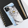 Cute Silver Tabby Cat Snow Watercolor Art Ii Case Mate Tough Phone Cases