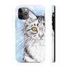 Cute Silver Tabby Cat Snow Watercolor Art Ii Case Mate Tough Phone Cases Iphone 11 Pro