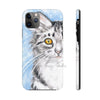 Cute Silver Tabby Cat Snow Watercolor Art Ii Case Mate Tough Phone Cases Iphone 11 Pro Max