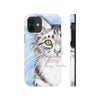 Cute Silver Tabby Cat Snow Watercolor Art Ii Case Mate Tough Phone Cases Iphone 12 Mini