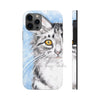 Cute Silver Tabby Cat Snow Watercolor Art Ii Case Mate Tough Phone Cases Iphone 12 Pro