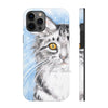 Cute Silver Tabby Cat Snow Watercolor Art Ii Case Mate Tough Phone Cases Iphone 12 Pro Max