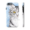 Cute Silver Tabby Cat Snow Watercolor Art Ii Case Mate Tough Phone Cases Iphone 6/6S