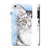 Cute Silver Tabby Cat Snow Watercolor Art Ii Case Mate Tough Phone Cases Iphone 6/6S Plus